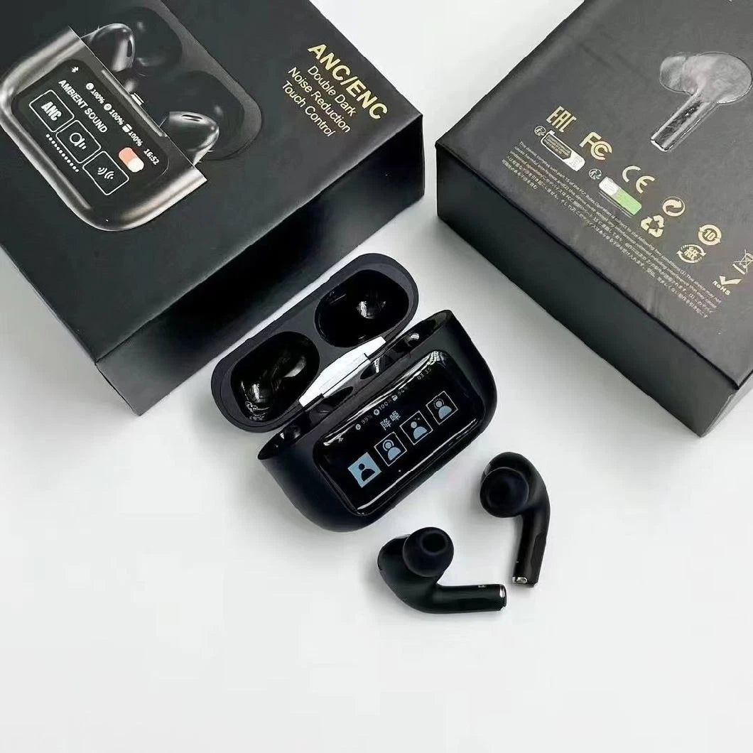 A9 PRO True Wireless Noise Cancelation Headphones with Touch Display